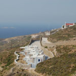 View of Ftelia Bay in Mykonos Greece